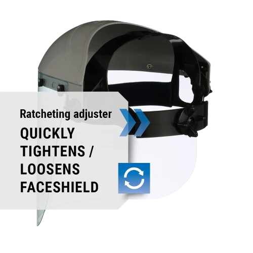 Sellstrom Advantage Series Face Shield - Clear Window with Standard Binding - Comfortable Ratcheting Headgear, ANSI Z87.1+ (S30120) SUREWERX