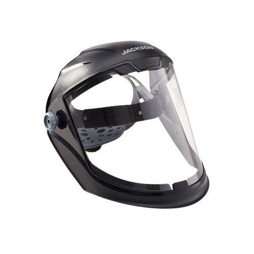 Jackson Safety Lightweight MAXVIEW Premium Face Shield with 370 Speed Dial Ratcheting Headgear – Uncoated Clear SUREWERX