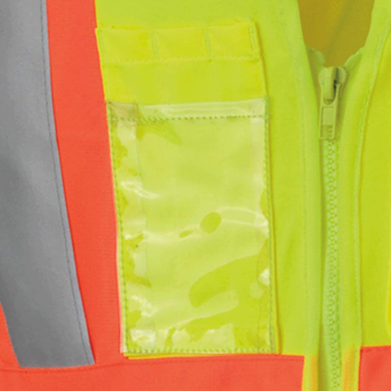 Pioneer Safety Vest for Women with Pockets - Hi-Vis Reflective Tape - for Construction - Yellow/Green SUREWERX