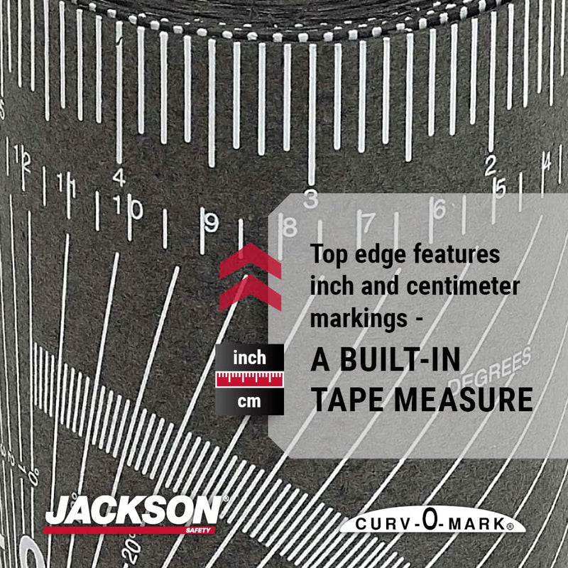 Jackson Safety Pipe Measure Tool Wrap Around Tape, Flex Angle Measuring and Marking Gauge for 3 to 16 Diameter, Medium, Black, 14752, 3.88" X 4''
