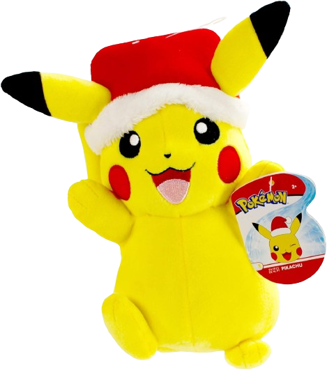 Pokemon Pikachu Holiday Seasonal Plush, 8-Inch Pokemon Plush Toy, Includes Santa Hat Accessory - Super Soft Plush, Authentic Details - Perfect for Playing, Displaying & Gifting - Gotta Catch ‘Em All Pokemon