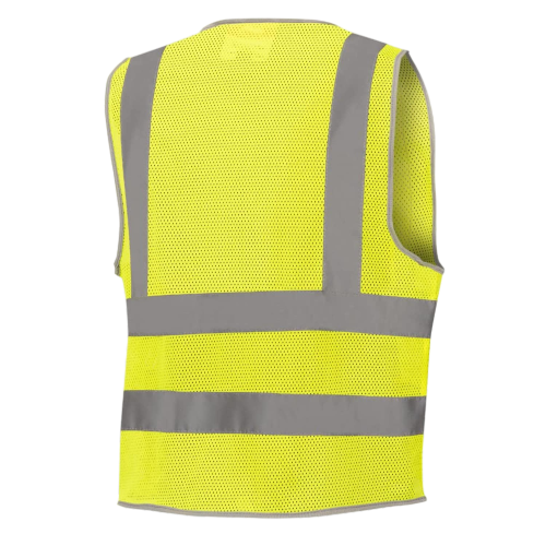 Pioneer Safety Vest for Men, Hi Vis Reflective Mesh Neon with 8 Pocket