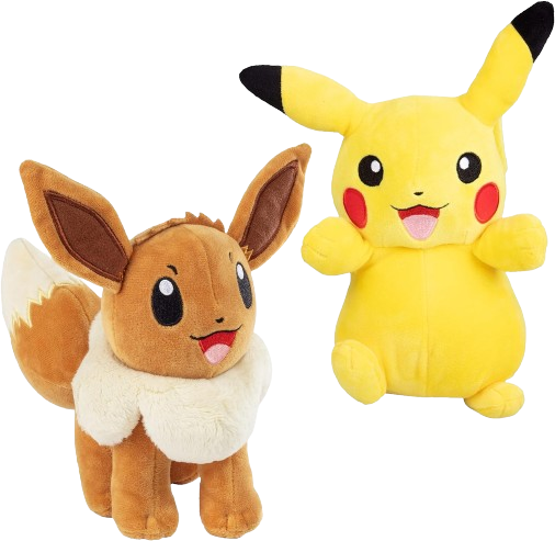 Pokemon 8" Eevee & Pikachu Plush 2-Pack - Officially Licensed - Quality & Soft Collectible Stuffed Animal Toy - Great Gift for Kids, Boys, Girls Pokemon