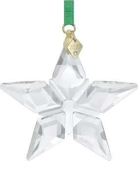 Annual Edition 2023 Ornament - Clear Crystal Star with 97 Facets, Gold-Tone Finished Tag - Part of the Annual Edition Collection