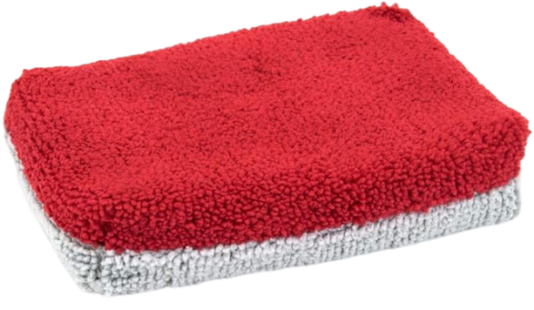 Autofiber [Saver Applicator Terry] Ceramic Coating Applicator Sponge  12 Pack  with Plastic Barrier to Reduce Product Waste. (RedGray, Thin)