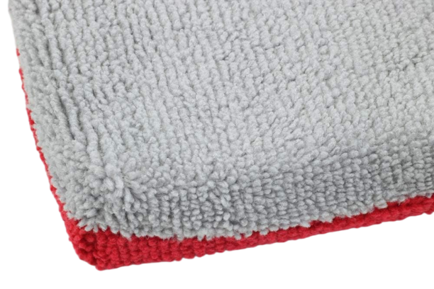 Autofiber [Saver Applicator Terry] Ceramic Coating Applicator Sponge | 12 Pack | with Plastic Barrier to Reduce Product Waste. (Red/Gray, Thin) Autofiber