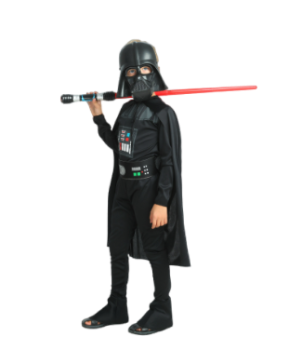 Darth Vader Costume Classic for Boys, Includes a Jumpsuit, a Mask, a Cape, and More