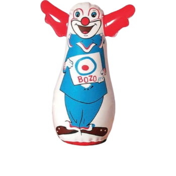 WARM FUZZY Toys - The Original Bozo The Clown Inflatable 3-D Bop Bag Works Great for Ages 3+ and at Home, in The Classroom or as an EnergyStress Reliever