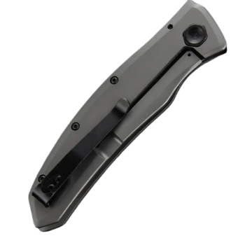 Pocketknife - Steel Drop Point Plain Edge Blade, Assisted Opening, Frame Lock EDC (Grey/Black)