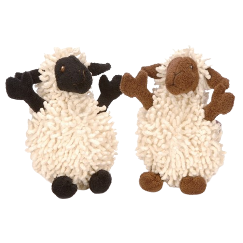 GoDog Fuzzy Wuzzy Sheep Chew Guard Squeaky Plush Dog Toy Mini Assorted catalogdog
