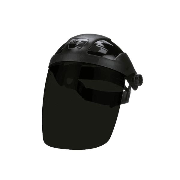 Sellstrom Single Crown Safety Face Shield with Ratchet Headgear, Shade 5 IR Tint, Uncoated, Black, S32050 SUREWERX