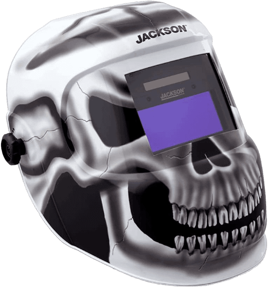 Jackson Safety Premium Auto Darkening Welding Helmet 3/10 Shade Range, 1/1/1/1 Optical Clarity, 1/30,000 sec. Response Time, 370 Speed Dial Headgear, Gray Matter Graphics, Black/Grey/White, 47102 SUREWERX