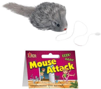 Loftus Mouse Attack Funny Practical Joke Gag Gift, 2.5", Gray/White