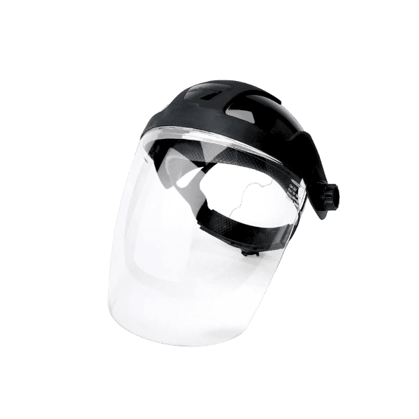 Sellstrom Face Shield - Single Crown Full Safety Mask for Men & Women - Clear Polycarbonate - Ratchet Headgear - S32010 SUREWERX