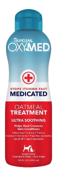 TropiClean OxyMed Medicated Rinse - Anti Itch Oatmeal Treatment 20 oz catalogdog